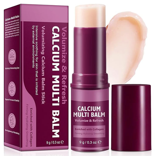 Calcium Volume Multi Balm, Calcium Multi Balm Stick, Collagen Moisturing Wrinkle Core Stick, Hydrating Cream, Anti-aging, Friming Skin, Suitable for Eyes, Face and Neck (1)