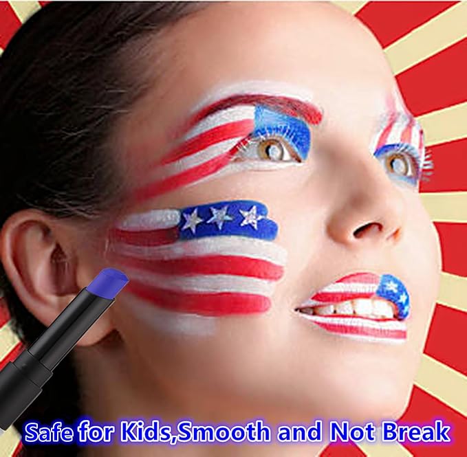 Go Ho Royal Blue Cream-Blendable Face Body Paint Stick,Easy to Color Blue Eye Black,Eyeblack Face Paint Baseball/Football Accessories,Safe Facepaint&Lip Smacking for Halloween Makeup