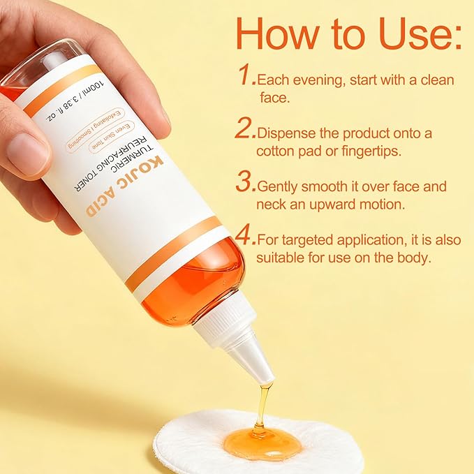 A whitening and moisturizing Body Toner and exfoliating Product containing oleanolic Acid and Turmeric, which can Make The Skin Brighter, Smoother and More Comfortable. 8.45 FL. OZ. (01)