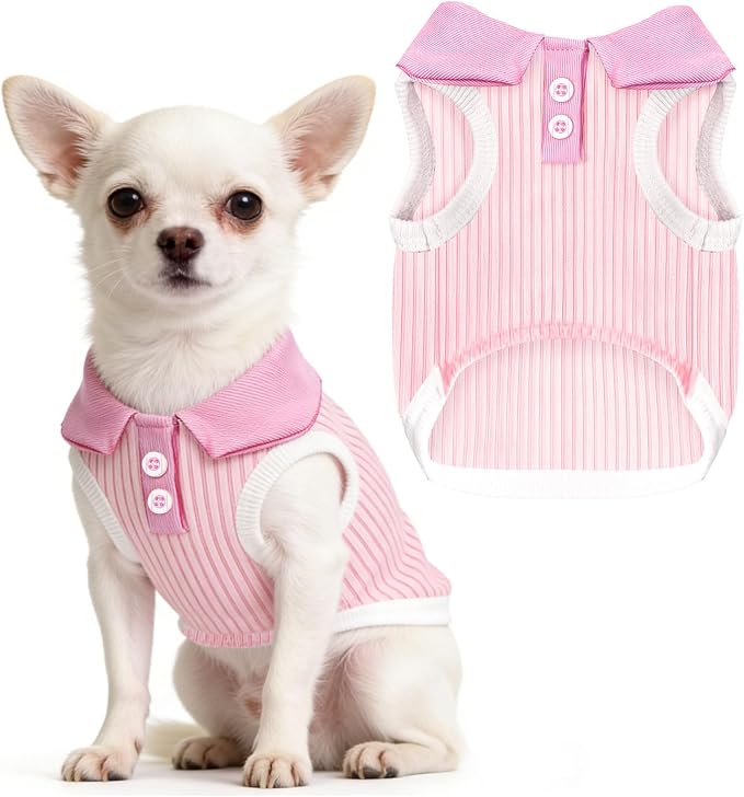 Dog Tshirts for Small Dogs Polo Shirt Stretchy Dog T Shirt Breathable Dogs Cooling Vest Girl Boy Puppy Dachshund French Bulldog Frenchie Chihuahua Clothes