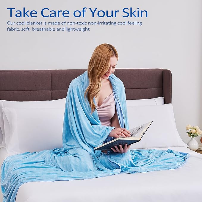 Cooling Blanket, Summer Cooling Blankets for Hot Sleepers, Arc-Chill Q-Max>0.5 Cool Fiber, Oeko-TEX 100% Certified, Soft, Breathable, Double-Side Bed Throw,Keep Cool for Adults Kids 90"x108"