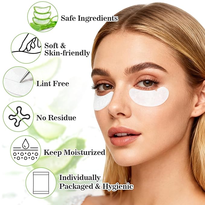 50 Eye Pads Lash Extensions - Under Eye Patches Hydrogel Eyepads for Lash Extensions Lash Eyepads Bulk Parches Para PestañAs For Eyelash Extensions Eyelash Tech Must Haves Eyepads Accessories