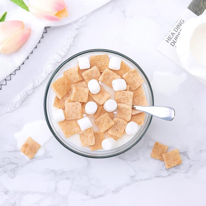 Funny Cinnamon Cereal Bowl with Metal Spoon Scented Soy Candle Morning Ritual Gift