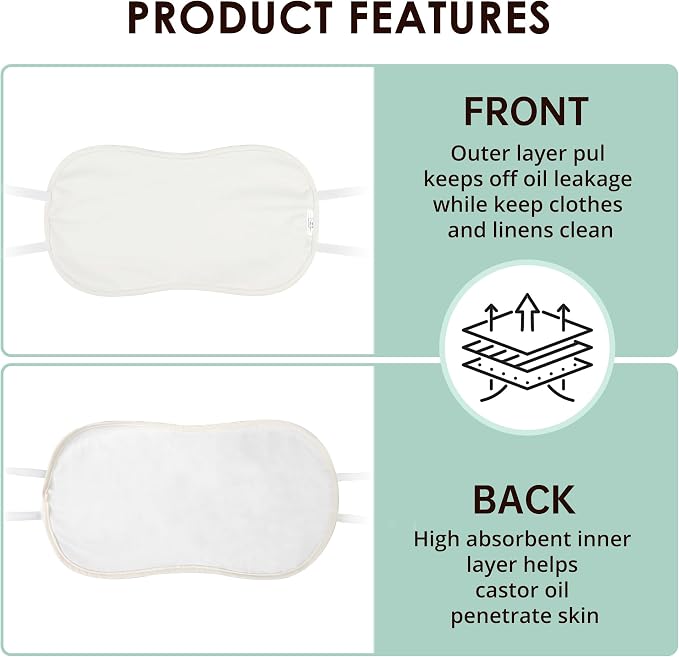 wegreeco Kids Castor Oil Pack Wrap, Reusable Kids Castor Oil Packs for Liver Stomach, Machine Washable Anti Oil Leak 1Pc with Adjustable Strap White (Oil Not Included)