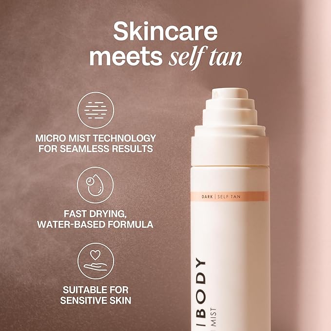 Bali Body Face Tan Mist - Dark Shade | Streak-Free, Fast Drying Facial Self Tanner | Hydrating Soothing Formula for All Skin Types | Vegan, Cruelty Free, Australian Made (100 ml/3.4 fl oz)