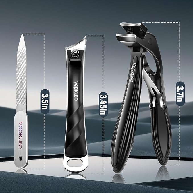 Vepkuso Nail Clippers&Toenail Clippers for Thick Nails for Seniors | Toe Nail Clippers Set for Ingrown Nails for Men | Manicure Kit &Nail Cutter for Women, Gift Idea
