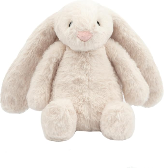 Best Pet Supplies Bunny Buddy Squeaky Plush Dog Toy - Beige, Medium | Soft Plush, Squeaks & Crinkles, Perfect for Moderate Chewers, Toss & Fetch Play, Stress & Anxiety Reliever, Ideal Gift Toy
