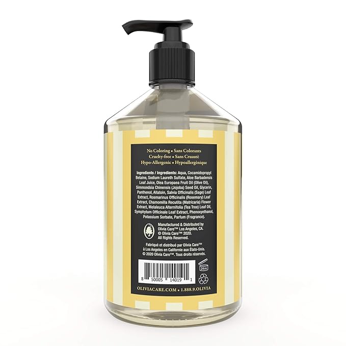 Olivia Care Liquid Hand Soap | Infused with Olive Oil | All Natural & Germ-Fighting | Moisturizing Hand Wash for Kitchen & Bathroom | Gentle, Mild & Naturally Scented (18.5 OZ) – VERBENA