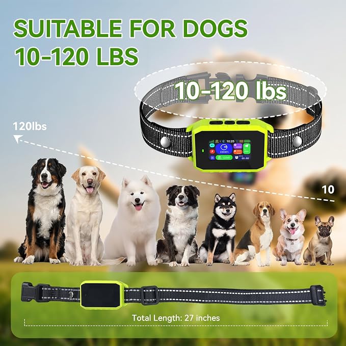 GPS Wireless Dog Fence, 2-1 Smart GPS Wireless Dog Fence& Training Collar | IP67 Waterproof, No Subscription Fees, Pet Containment System with 3 Training Mode Beep/Vibration/Static, for Dogs 10–120 lbs