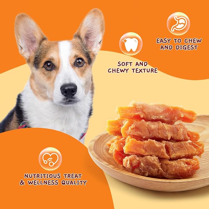 Jungle Calling Chicken & Sweet Potato Treats, Fiber-Rich, Digestible Chews | For Small to Large Dogs, Rawhide Free, Stomach-Friendly, High-Protein, No Artificial Colors, Ideal for Daily Rewards, 10.6 Oz
