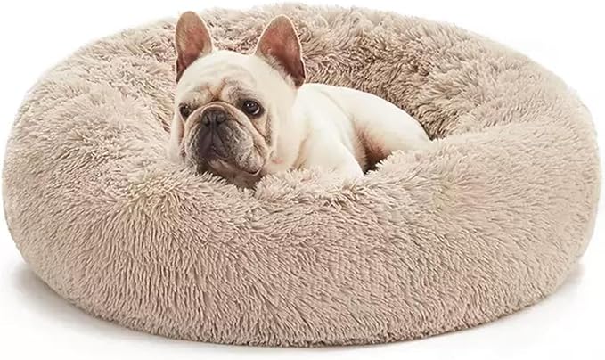 Washable Calming Dog & Cat Bed for Ultra Large Small Medium Size Pet | Donut Round Cute Warming Mat House Supply Indoor, 8 Sized Deal Necessity Essential Furniture for Boy Girl Puppy Kitten kitty