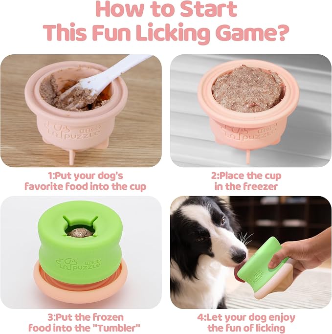 Puzzle Feeder Dog Puzzle Toys, Interactive Enrichment Dog Toys for Mental Stimulation, Slow Feeding, Treat Dispensing, and Freezable Fun to Keep Them Busy,Pink