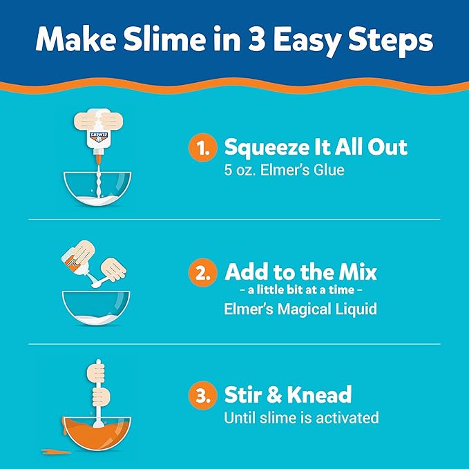 Elmer's Color Rush Slime Kit, Includes Liquid Glue, Activator, Makes Color Changing, Glow in The Dark, Butter Slime and More, 10 Piece Set - Perfect for Parties, Gift, Activity Time