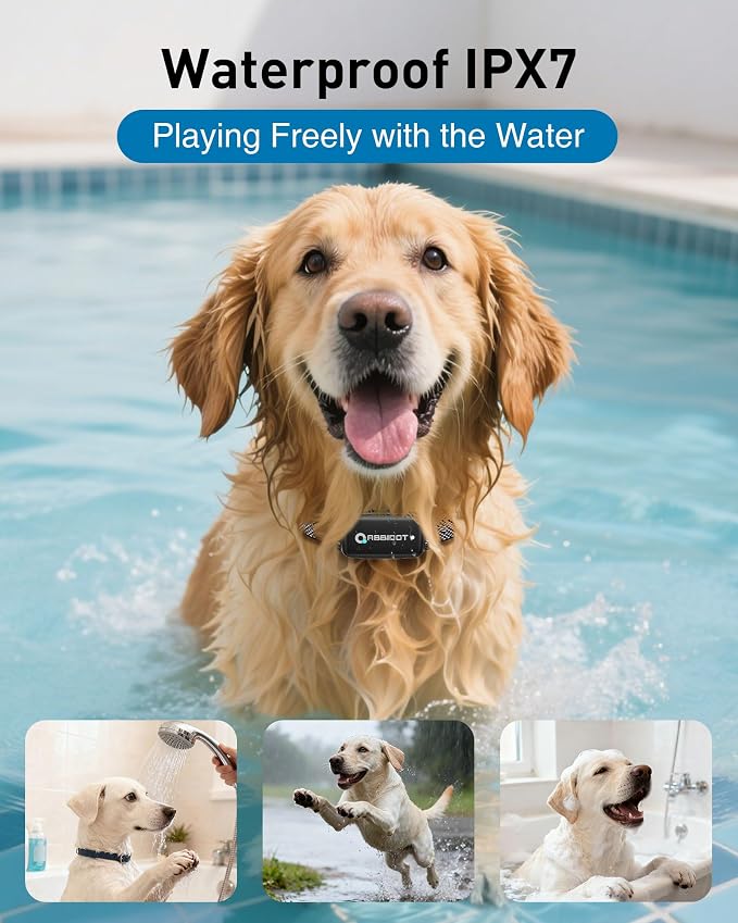 ABBIDOT Shock Collar for 2 Dogs - 4 Training Modes Dog Training Collar, 3300Ft Range, IPX7 Waterproof, Nihgt Light, Rechargeable E-Collar for Small Medium Large Dogs (15-120 lbs),Onyx Black