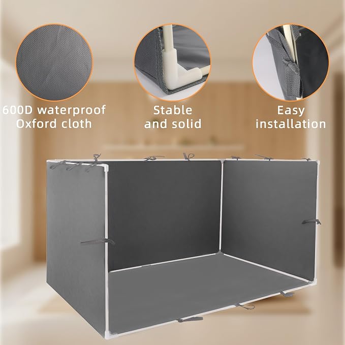 Dog Pee Pad Holder with High Walls - 35"x29"x17.3" No-Splash Indoor Dog Potty Box, Foldable Potty Training Toilet for Large Small Medium Dogs Puppy Potty (Dark Gray)