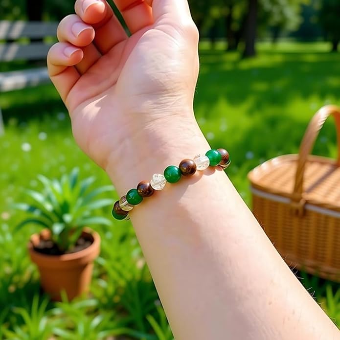 Evil Eye with Hematite Black Obsidian Tiger Eye Stone Triple Protection Bracelets for Men Women, Crystal Healing Stone Bracelet Bring Luck Prosperity and Happiness Jewelry