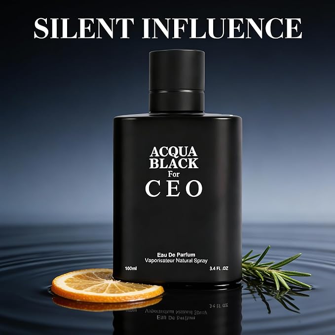 A CENTER Men's Cologne Gift Set 4 Pack(Aqua Deep Blue,Priv,CEO,Black CEO) - 3.4 Fl Oz Each | Vanilla Bourbon, Leather & Amber Floral Fragrance | Luxury Eau de Toilette Quartet