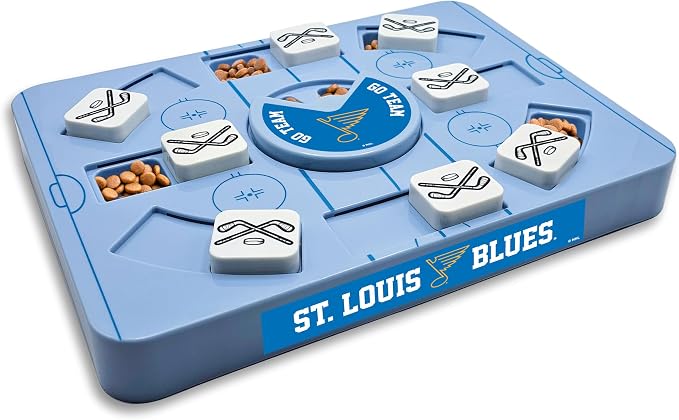 Pets First NHL ST. Louis Blues Large Puzzle Toy, New Size, Interactive Dog Treat & Slow Feeding Toy