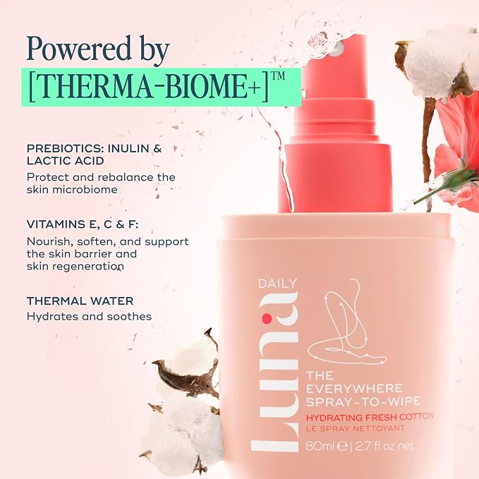Luna Daily The Everywhere Spray-To-Wipe - Hydrating Soft Cotton | 80ml