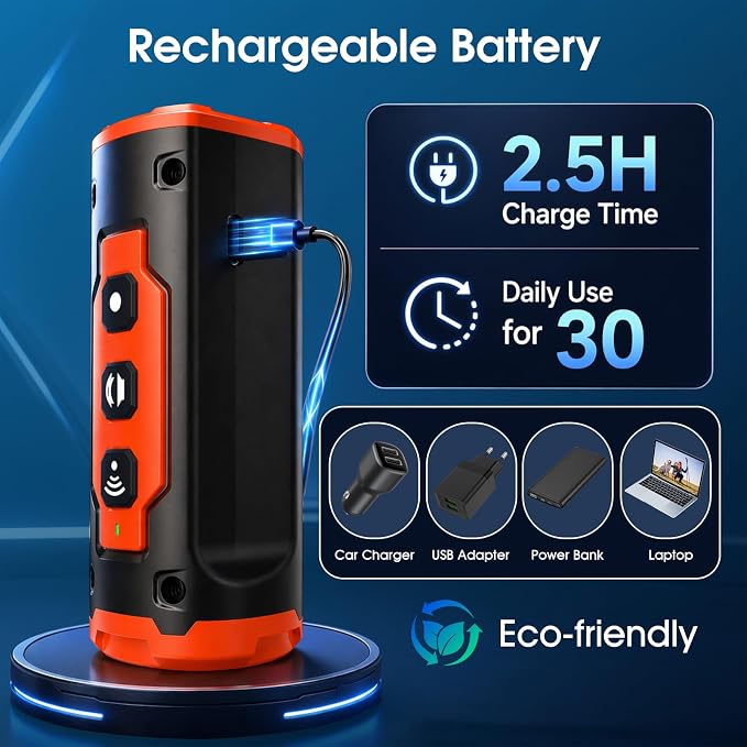 2026 New Dog Bark Deterrent Devices, 1-Touch Anti Barking Device for Dogs with 3 Sonic Heads, 50ft Range, Rechargeable & Safe Dog Training Tool with Flashlight, Helps Improve Behavior