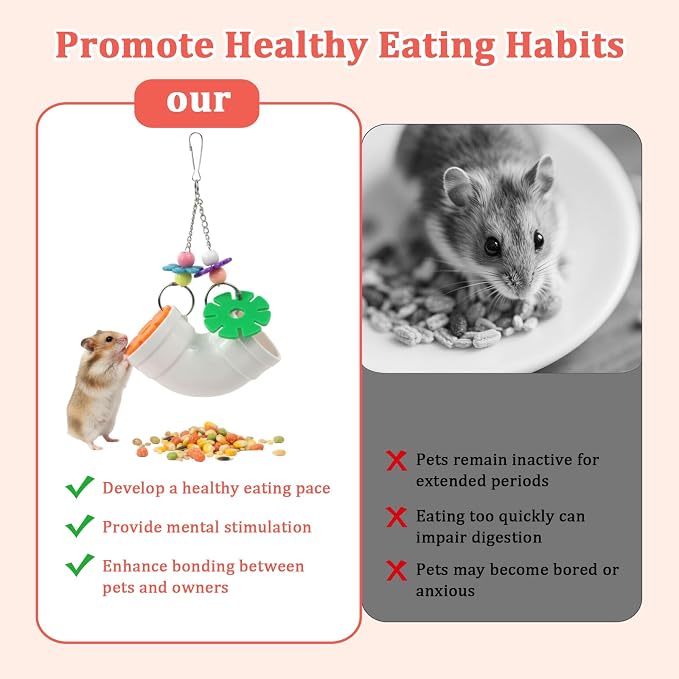 Hamster Enrichment Toys, Mouse Rat Enrichment Toys, Hanging Slow-Feeding Dispenser, Interactive Rat Cage Treat Dispenser Toy, for Small Foraging Pets Like Hamsters, Guinea Pigs, Ferrets