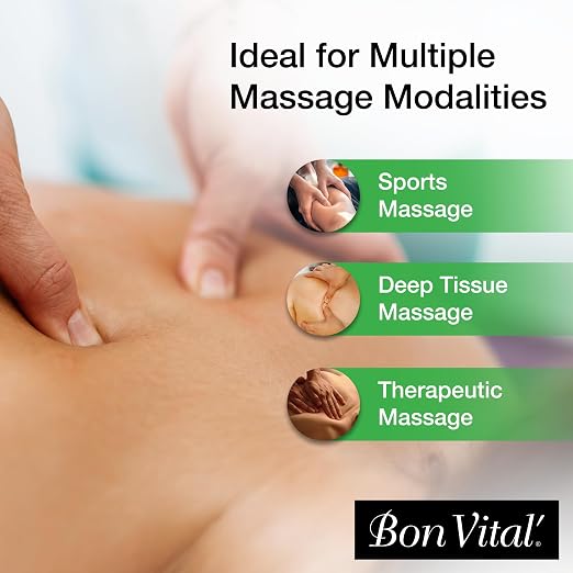 Bon Vital Naturale Massage Oil Made with Natural Ingredients for an Earth-Friendly Massage, Revives and Rehydrates Dry Skin Naturally, with Green Tea Extract, 1 Gal, Label may Vary
