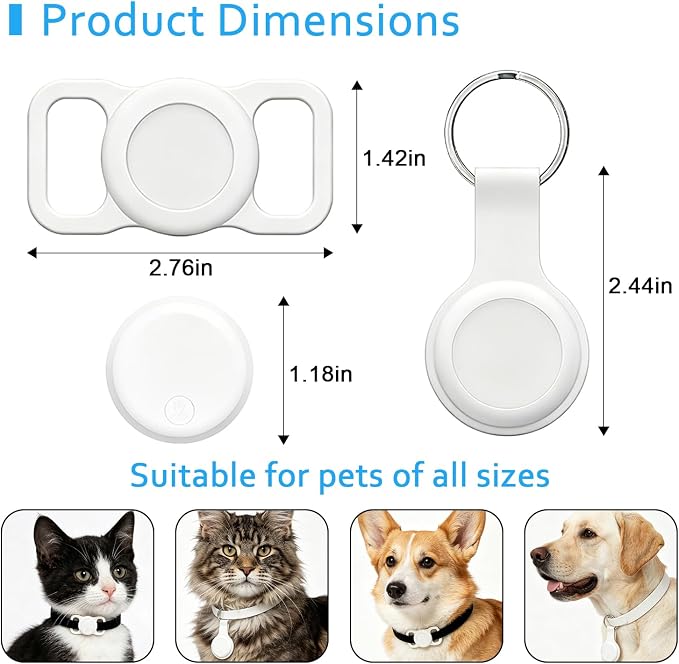 Pet Tracker Tag, Smart GPS Track Device for Dog/Cat Collar