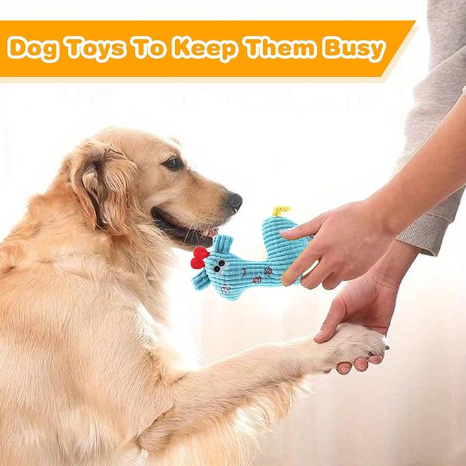MRSOHRET 5 Pack Plush Dog Toys with Rope, Squeaky Dog Toys, Tug of War Dog Interactive Toy, Durable Dog Chew Toys for Large Dogs & Puppies