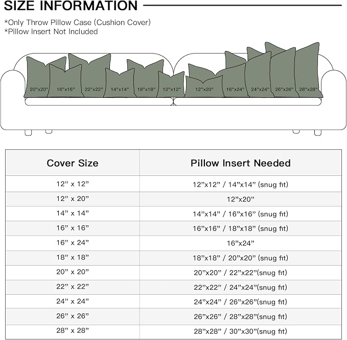 OTOSTAR Linen Throw Pillow Cover Set of 1 Decorative Square Pillowcases Cushion Covers 20x20 Inch for Home Decor Sofa Bedroom Car 50 x 50CM Olive Green