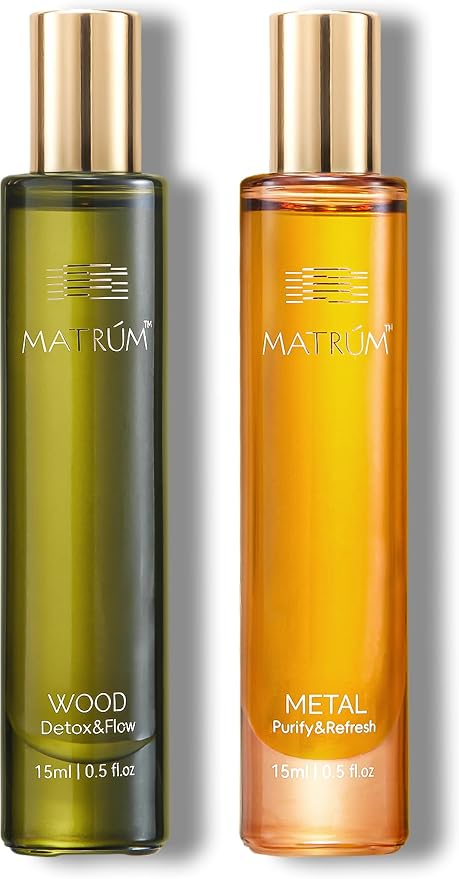 Breathe & Stress Relief Essential Oil Roll-On Set 15ml x 2, Peppermint, Eucalyptus, Bergamot & Geranium Oils Blend, Clear Breathing & Calming Duo, Mint Forest Scent, Tailored to Your Personality