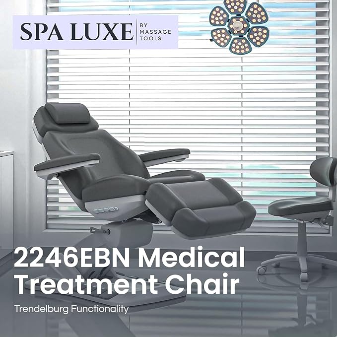 Massage Tools - Professional Spa and Facial Chair with 240° Rotation, LED Lighting, Memory Settings, and Adjustable Headrest - Premium Service Bed and Spa Chair for Salon and Facials - Grey