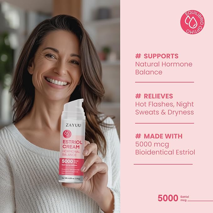 Estriol Face Cream for Women: Hydrating Moisturizer with Wild Yam, Red Clover & Soy Isoflavones – Botanical Skincare for Daily Comfort, Balance & Skin Wellness – 4.23 oz (3-Month Supply)