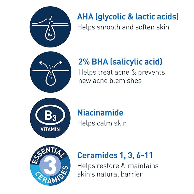 CeraVe Acne Control Gel, 2% Salicylic Acid Treatment With Glycolic Acid + Lactic Acids + Niacniamide, Acne Gel Helps Clear Blemishes Without Over Drying, Alcohol Free & Oil Free, 1.35 Fl Oz