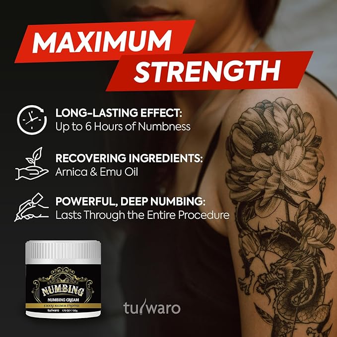 Numbing Cream Extra Strength: Relief Long Lasting & Fast-Absorbing with Emu Oil and Arnica — Non-Greasy 50 mL