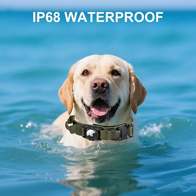 Tactical AirTag Dog Collar - Heavy Duty, Adjustable GPS Collar