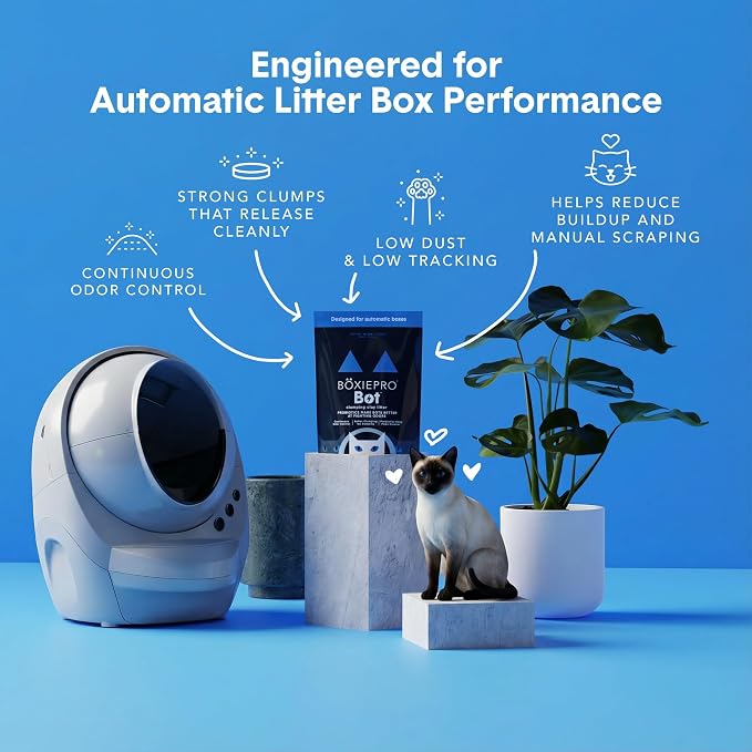 BoxiePro Bot Probiotic Cat Litter Automatic Box 40+ Day Odor Control 16 lb