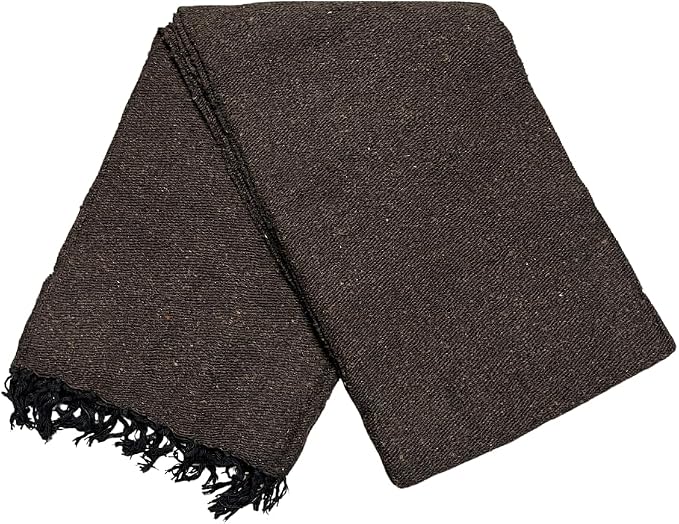 Open Road Goods Solid Color Mexican Yoga Blanket – Large Handwoven Throw for Yoga, Beach, Camping or Home – Soft and Durable Cotton Blend