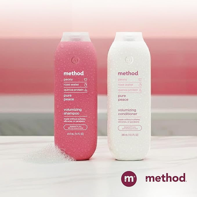 Method Volumizing Conditioner, Pure Peace with Rose, Peony, and Pink Sea Salt Scent Notes, Paraben and Sulfate Free, 13.5 oz (Pack of 1)