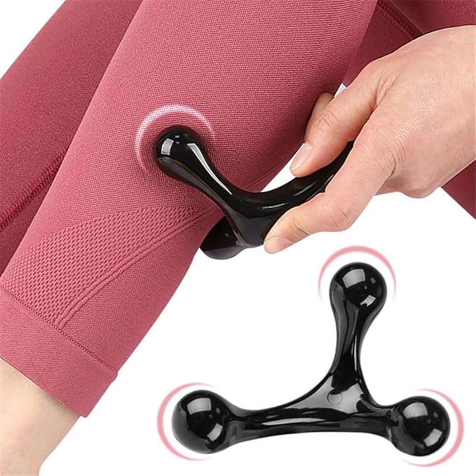 3 Point Hand Held Massage Tool, 2 Pcs Manual Trigger Point Massage Tools Deep Muscle Tissue Manual Massager, Handheld Palm Pressure Point Body Massager for Neck Shoulder Back Leg Muscle Pain Relief