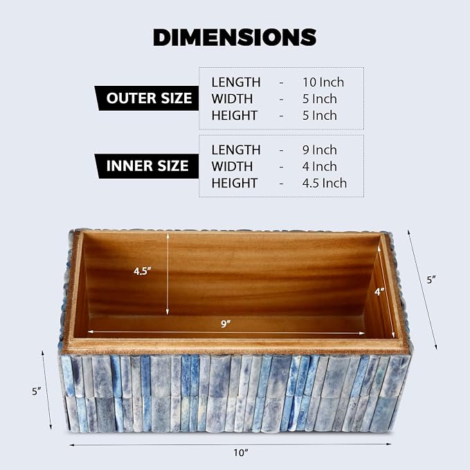 Handicrafts Home Decorative Organizer Box 10x5 – Large Keepsake Box with Lid, Modern Decorative Storage Box, Bohemian Coffee Table Décor, Jewelry & Memory Box, Decorative Accent Box for Home Décor