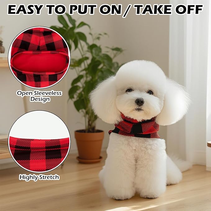 Cat Sweater Warm Fleece Pet Clothes for Cats Only | Soft Cat Vest Puppy Hoodie Coat, Fall Cold Winter Sweatshirt Pullover Clothing also for Small Dogs, Red Black L