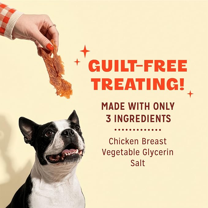 Pur Luv Chicken Jerky Dog Treats, Made with 100% Real Chicken Breast, 32 Ounces, Healthy, Easily Digestible, Long-Lasting, High Protein, Satisfies Dog's Urge to Chew | 3-ingredient jerky: whole-muscle chicken breast, 12g protein/treat; no dyes, fillers...