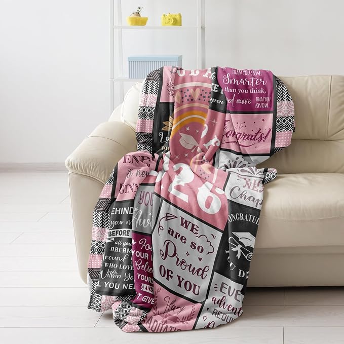 Graduation Gifts 2026 Blanket 60"x50", Class of 2026 High School College Masters Degree Graduation Gifts for Her Women, Graduation Gift Ideas