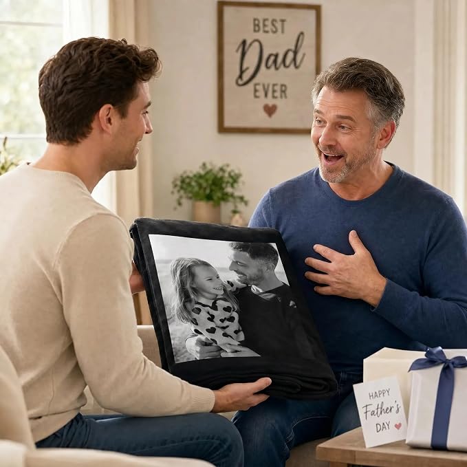 Personalized Photo Blanket for Mom Dad Couples Family Birthday Gifts,Soft & Comfy Throw for Couch or Bed–Cozy Home Décor for Living Room & Bedroom,Teen Girls Boys Throw Blankets Birthday Gifts