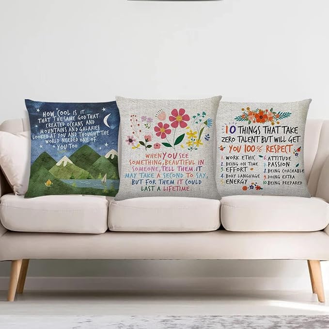 Littlefa Inspirational Flower Throw Pillow Cover Decorative Pillowcase | When You See Something Beautiful in Someone Tell Them