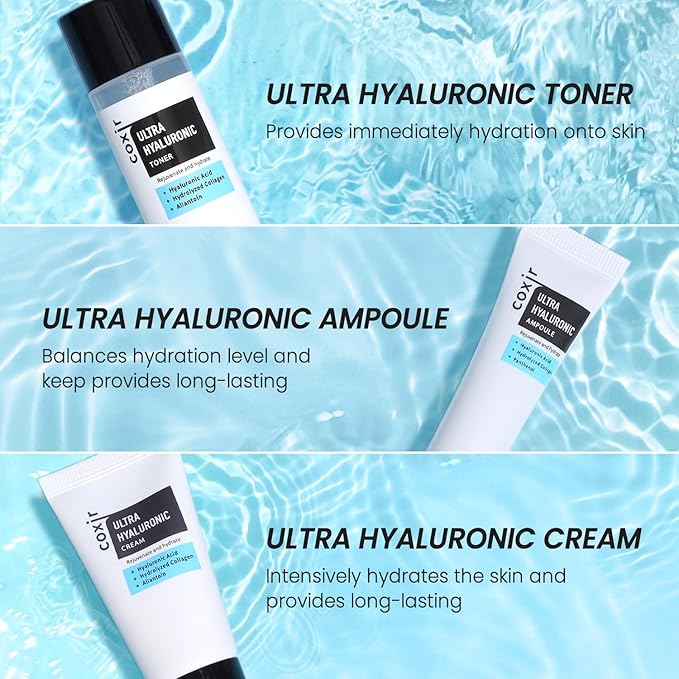[Trial KIT] coxir Ultra HYALURONIC/Cleansing Oil+Toner+ampoule+Cream Holiday Miniature/Christmas mini Gift [2.68 fl.oz (Pack of 1)] / Korean Skin Care