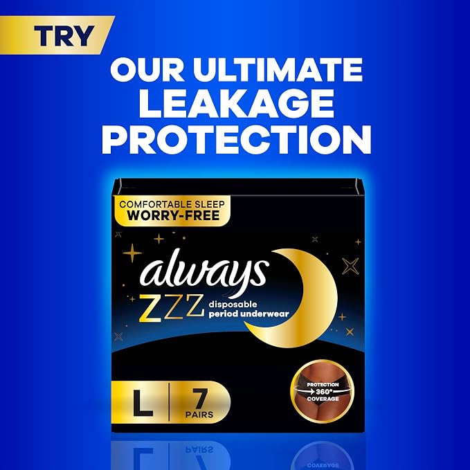 Always Ultra Thin Feminine Pads with Wings for Women, Size 1, Regular Absorbency, Unscented, Up to 100% Leak-Free Protection, 126 Count