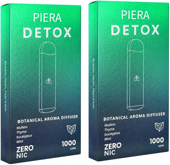 PIERA Botanical Aroma Diffuser Set, Plant-Based Botanical Scent, Non-Electronic Personal Fragrance Accessory, Detox, Sleep & Energy, 3 Sticks, 1 Pack (2, Detox)