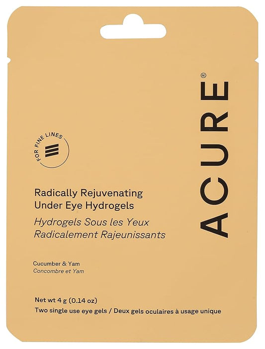 Acure Radically Rejuvenating Under Eye Hydrogel Mask, Provides Anti-Aging Support, & Silk Tree, Purple, Cucumber, 0.236 Fl Oz (Pack of 1)