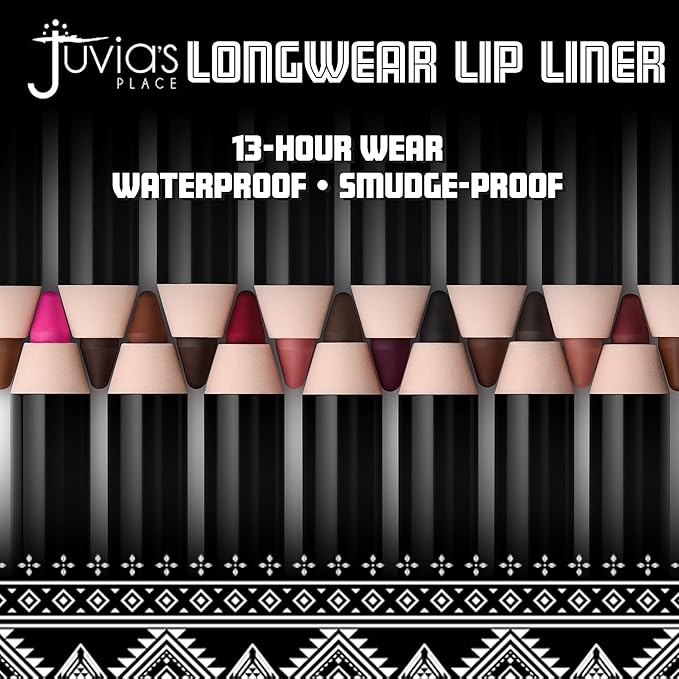 Juvia's Place Long Wear Lip Pencil – Center Of Attention – Waterproof & Kiss-proof, Long Lasting Lip Liner, Smooth Application - Soft Matte Finish Base for Lipstick - 13 Hours of Wear for Everyday Use